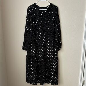 ASOS Black and White Bishop Sleeve Sundress